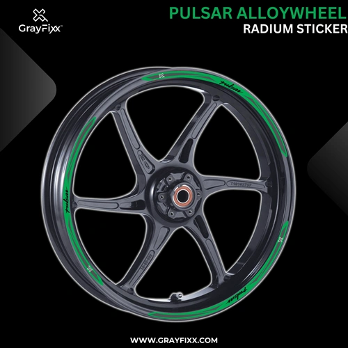 Alloy Wheel Radium Sticker for Pulsar | Made in Premium Radium with FPF (Fade Protection Film), Waterproof, Precut Sticker, Pack Of 12